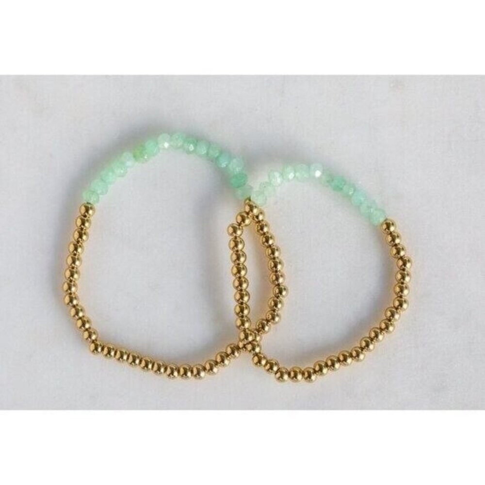 Girls + Mom Matching Bracelets Waterproof Gemstone Bracelets Set Bundle of 2
